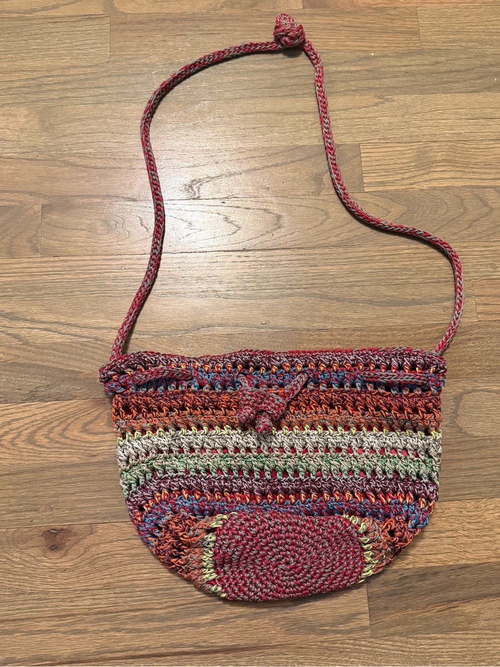 Vintage Mudd Jeans Multicolor Crochet Crossbody Bag